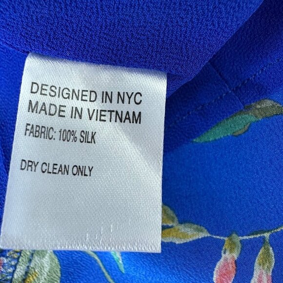 Yumi Kim Amalfi Coast Soho Mixer Silk Mini Wrap Dress Size XS Blue Floral Boho - Picture 8 of 10